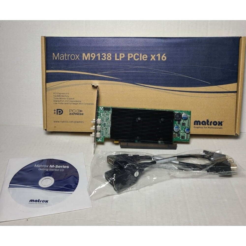 Matrox M9138-E1024LAF Graphic Display Card 1gig w/Box M9138 Low-Profile PCIe x16